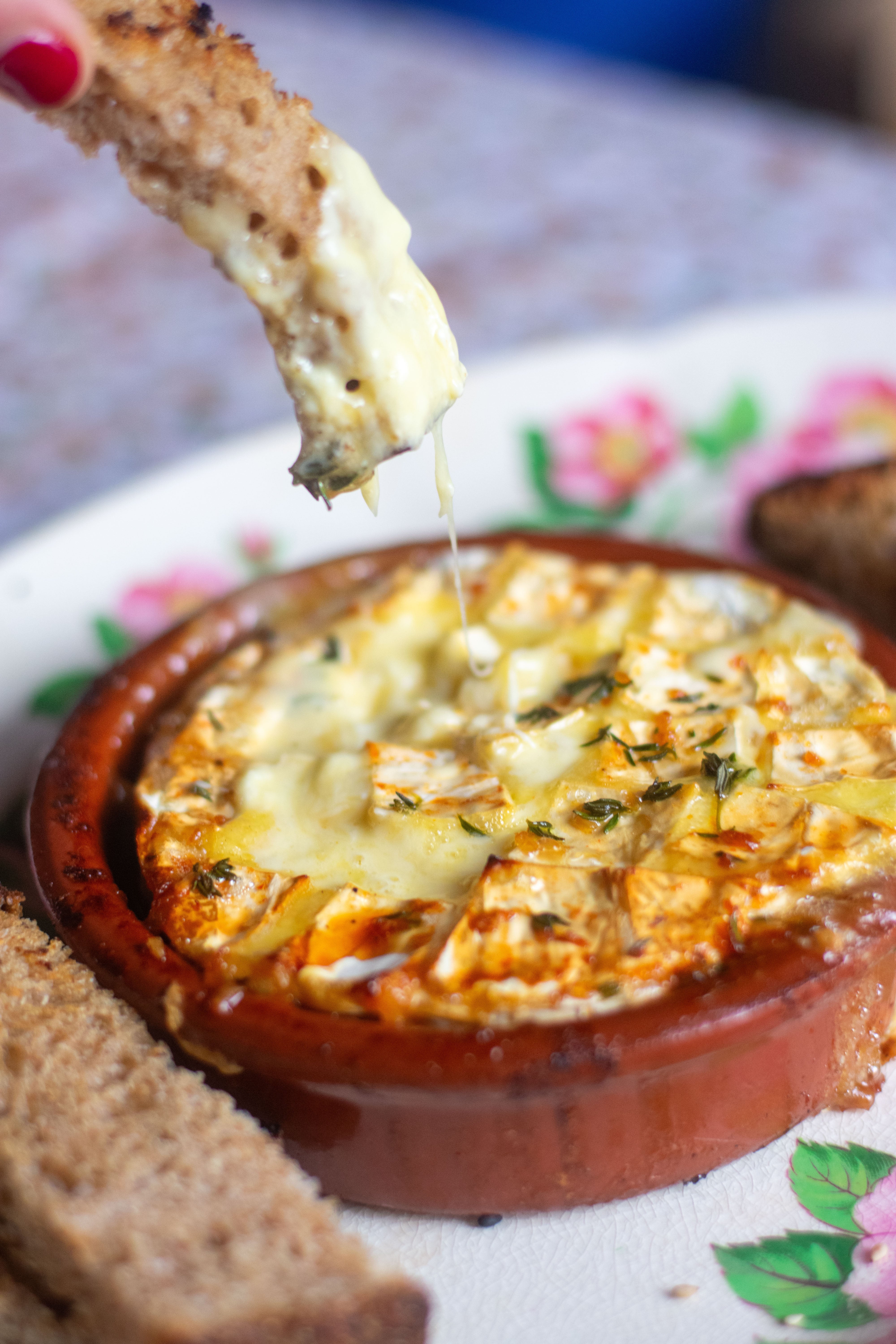 Sriracha Caramel Baked Brie