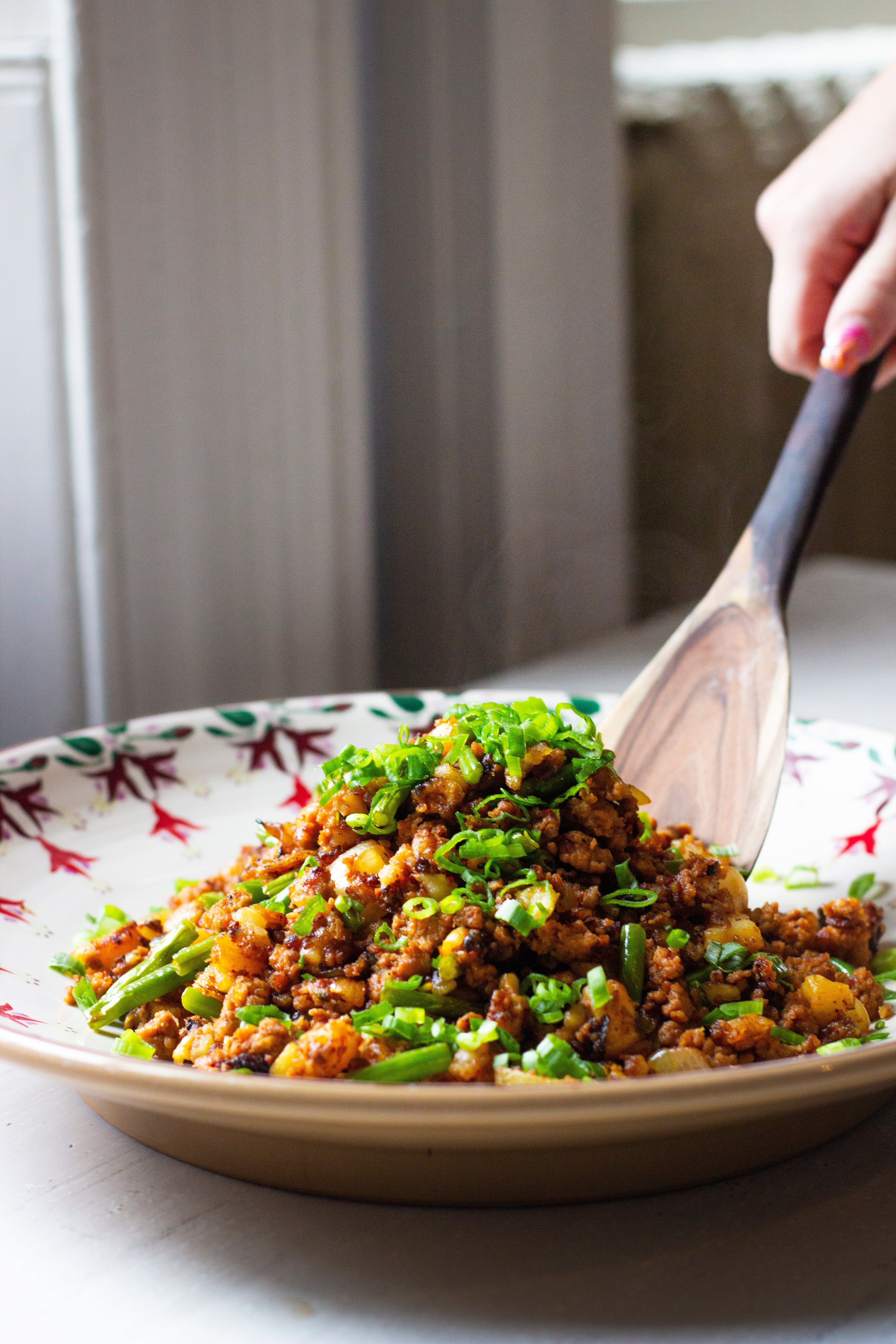 Gochugaru sausage hash